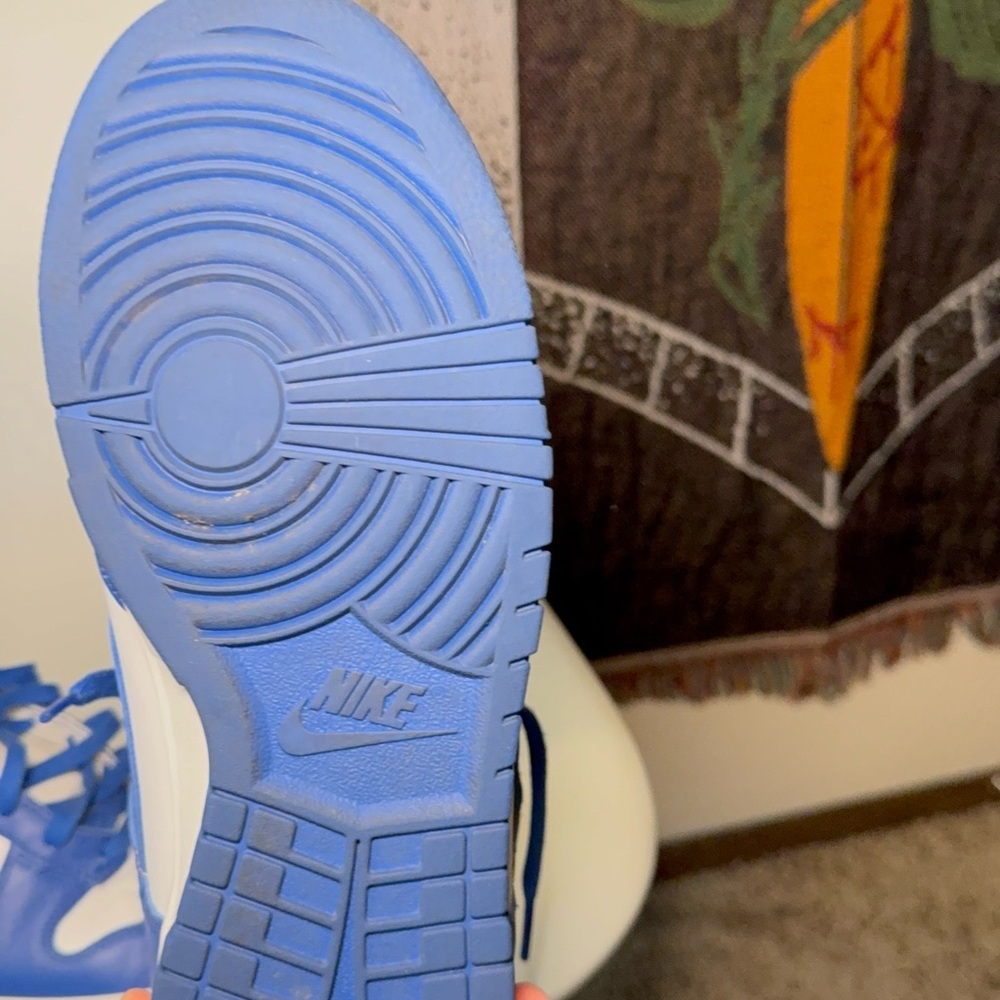Nike Dunk Blue and White High-Top Sneakers - Picture 5 of 7